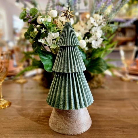 DECORAÇÃO PINHEIRO C/ ESTRELA RESINA VERDE 33CM - comprar online