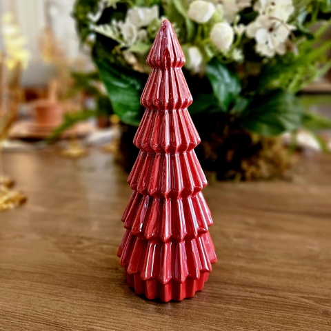 NATAL ARVORE VERMELHA ESMALTADA EM CERAMICA 21CM - comprar online