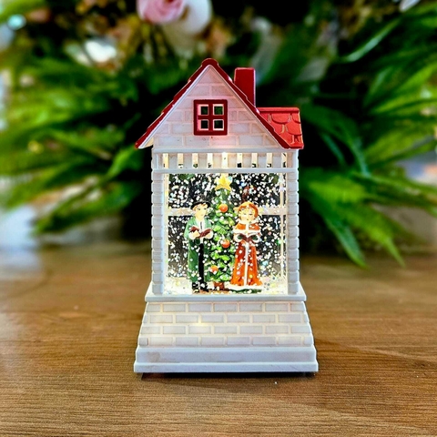 NATAL LANTERNA DECORATIVA CASA CASAL C/ AGUA E LED - comprar online