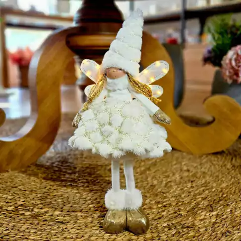 DECORAÇÃO ANJO DE PELÚCIA BRANCO 50CM - comprar online