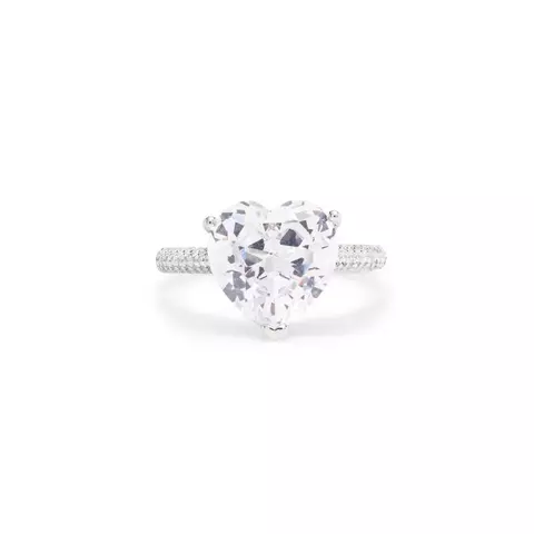 Anel solitário coração em prata - comprar online