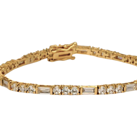 Pulseira Riviera Baguetes Dourada - comprar online