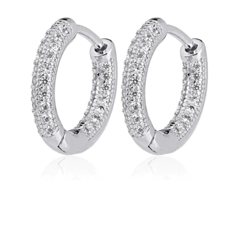 Argola em Ródio Cravejada