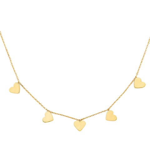 Choker Coração Prata banhada a ouro - comprar online