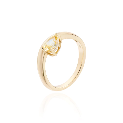 Anel Solitário Gota Fancy Yellow