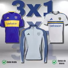 BUZO NUEVO DE ENTRENAMIENTO + CAMISETA TITULAR Y ALTERNATIVA DE BOCA ¡OFERTA 3X1!