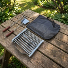 PARRILLA PLEGABLE 30X50CM FUNDA, PALA + ATIZADOR MINI - comprar online