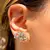 BRINCO EAR CUFF BORBOLETA COM CRISTAIS DE MORGANITA, AMETISTA VERDE E CITRINO - BANHO DE RÓDIO BRANCO - comprar online