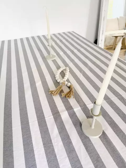 Mantel 2,5M Franjas gris