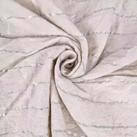 Mantel tussor y lurex plateado 2,5M