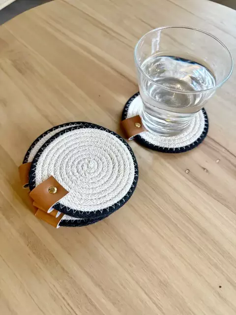 Posa vaso x 6 combinado con negro