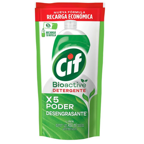 DETERGENTE CIF 450 ML LIMON BIO ACTIVE DOY PACK - comprar online