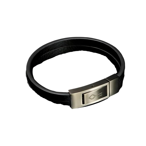 Pulseira Key Carnegie Couro Preto