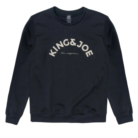 Blusa Moletom King&Joe Logo Relevo Preto