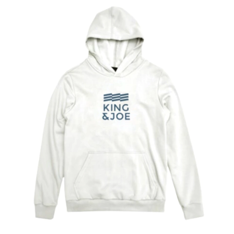 Blusa Moletom King&Joe Assinatura Bandeira Capuz Off White