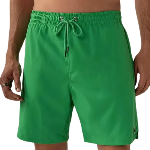 Shorts Praia Código Zero Tecido Revela Estampa Folhagem Verde