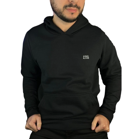 Blusa Moletom King&Joe C/ Capuz Preto