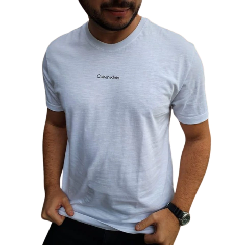 Camiseta Calvin Klein Flame Assinatura Branco
