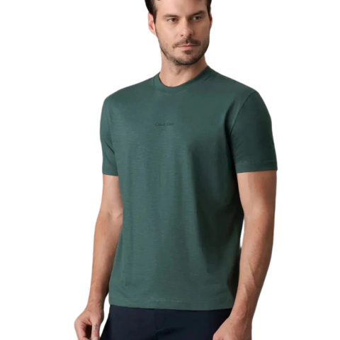 Camiseta Calvin Klein Flame Assinatura Verde Escuro