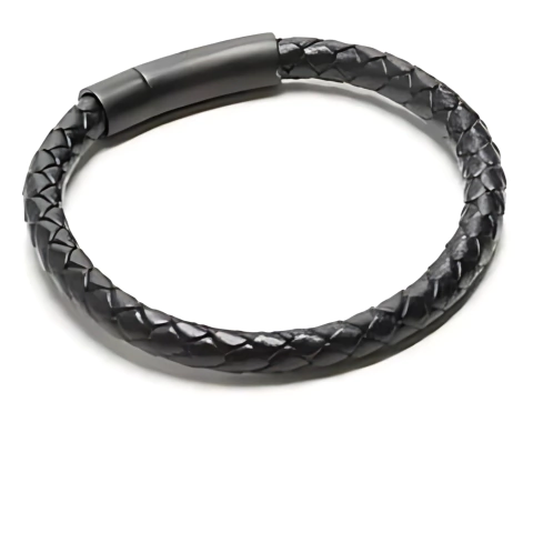 Pulseira Key Bezzos Couro Preto