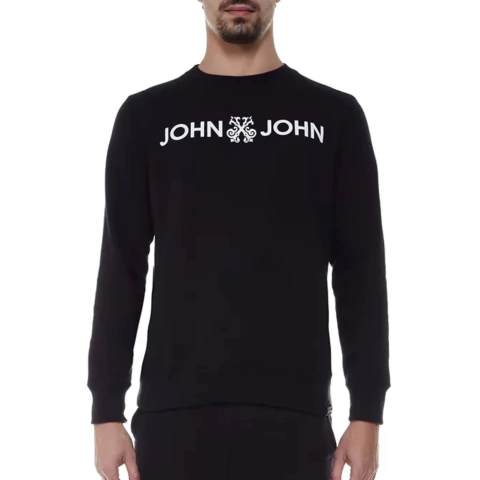 Casaco Moletom John John Assinatura Preto