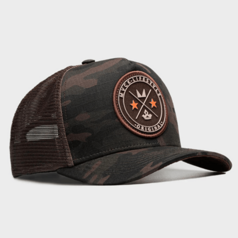 Boné MVCK Trucker Brasão Camuflado