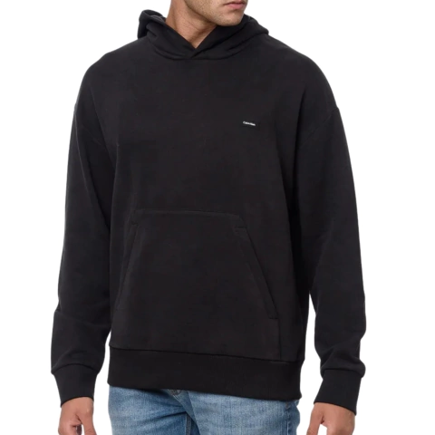 Casaco Moletom Calvin Klein Capuz Bolso Preto