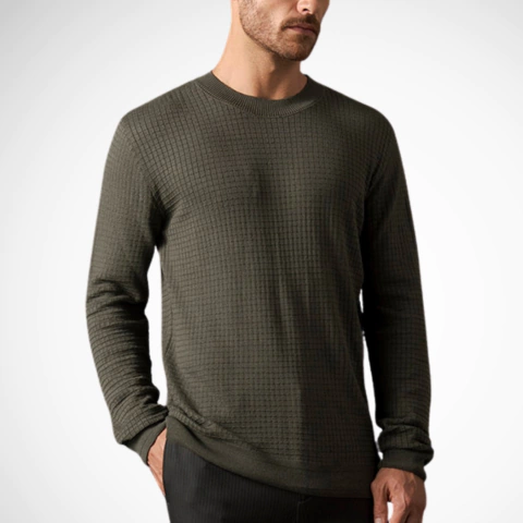 Suéter Tricot Calvin Klein Quadrile Verde Militar - comprar online