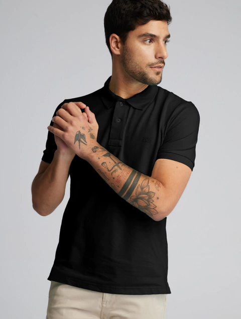 Camisa Polo King&Joe Preto