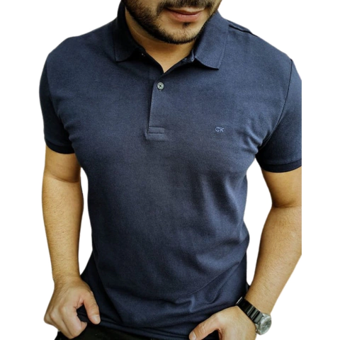 Polo Calvin Klein Ck Slim Marinho