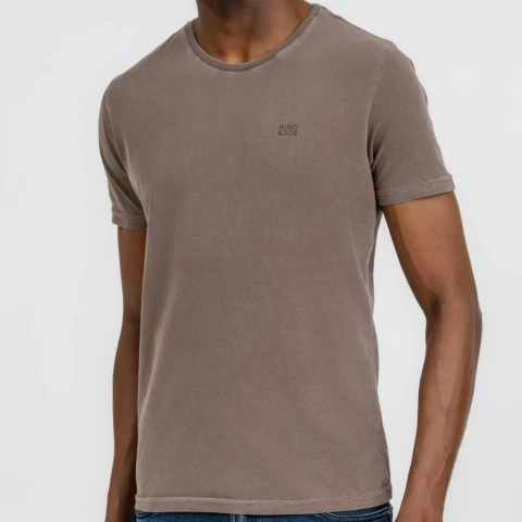 Camiseta King&Joe Estonada Marrom - comprar online