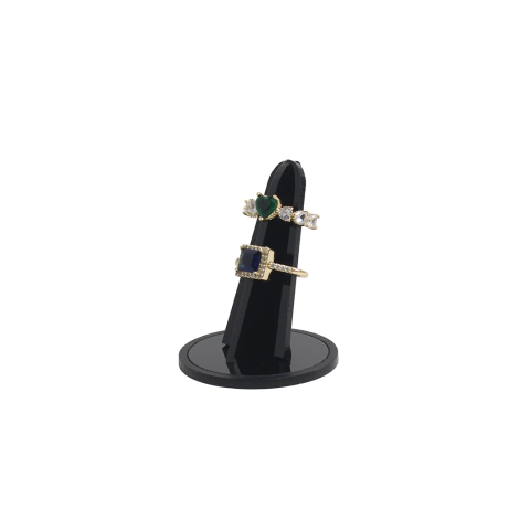 Exhibidor dedito de acrílico para anillo resistente, color negro brillante Exhiba.
