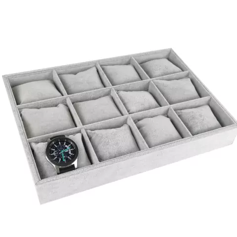 Charola de terciopelo con almohadas para 12 relojes o pulseras - comprar en línea