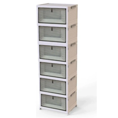 Cajas Organizadoras Apilables Estante Armario Zapatero Con Ruedas 6 Niveles