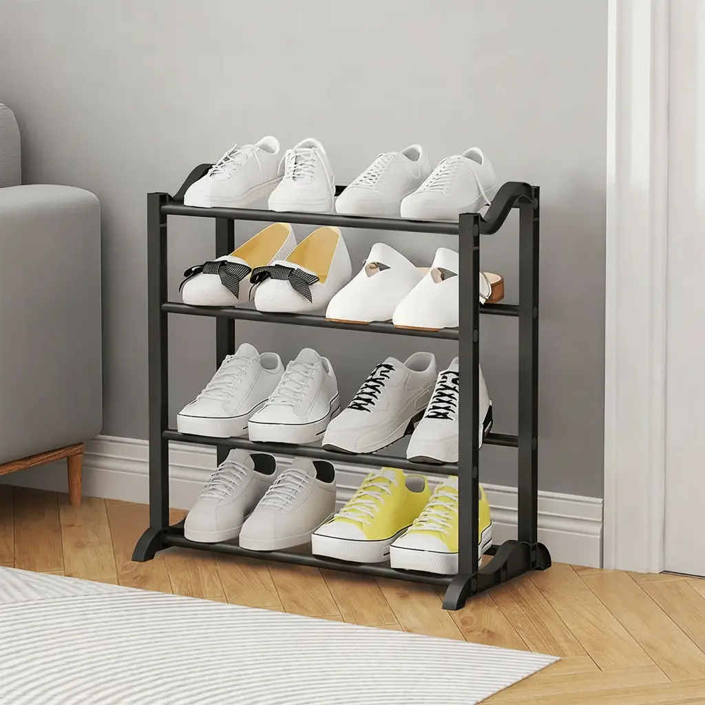 Zapatero plastico reforzado apilable 4 y 5 estantes