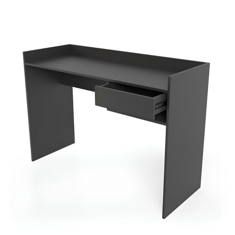 Escritorio 120cm negro con 1 cajon estilo moderno para oficina
