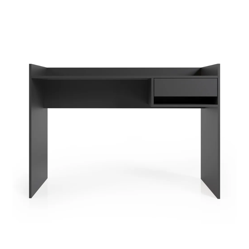 Escritorio 120cm negro con 1 cajon estilo moderno para oficina