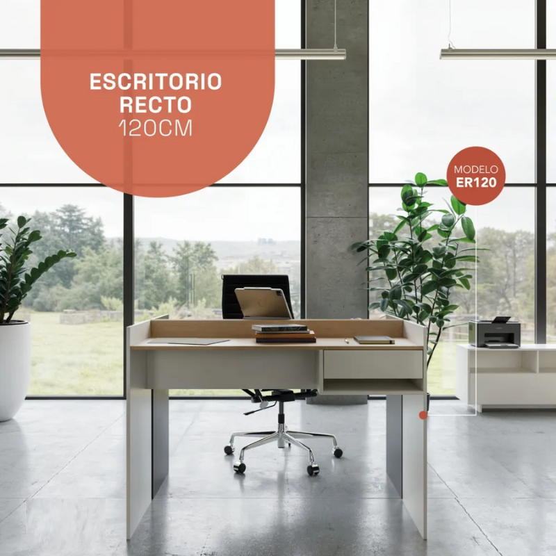 Escritorio nordico 120cm con 1 cajon estilo moderno para oficina