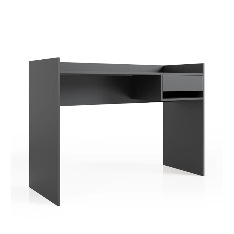 Escritorio 120cm negro con 1 cajon estilo moderno para oficina
