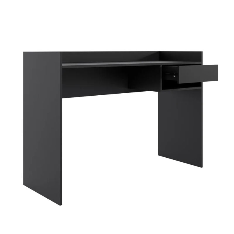 Escritorio 120cm negro con 1 cajon estilo moderno para oficina