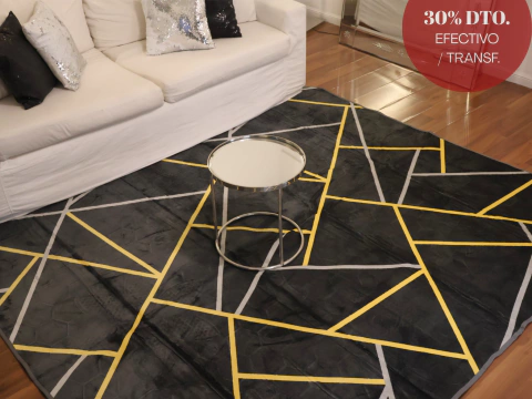 Alfombra Pelo Corto Gris Geometric 2x2.30 - comprar online