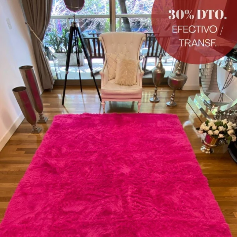 Alfombra fucsia Pelo Largo 2x2.30 - comprar online