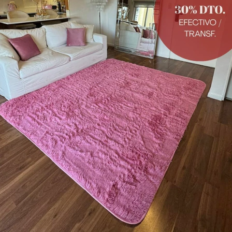 Alfombra Rosa Chicle Pelo Largo 2x2.30 - comprar online