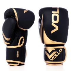 Luva de Boxe Adulto Vollo Training Gold Preta - VFG802