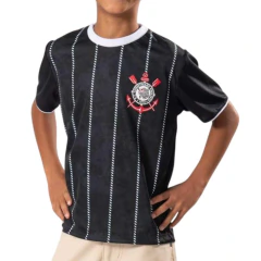 Camiseta Infantil Meninos Braziline Corinthians Preta - 0070