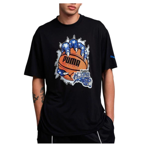 Camiseta de Basquete Masculina Puma Hoopaverse black - 6328