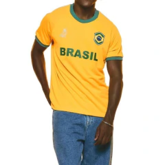Camiseta Masculina Braziline Brasil Amarela - 0230