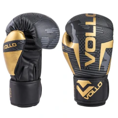 Luva de Boxe Vollo Muay Thai Kickboxing Training 14oz Preta