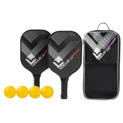 Kit Pickleball Performance Glass Fiber 7 Peças Preto - VPB202