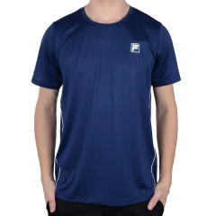 Camiseta de Treino Masculina Fila Tennis Piping Marinho